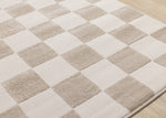 Logan Modern Checkered Area Rug - 5' X 8' - Beige/Cream