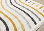 Functional Modern Curves Area Rug - 8' X 11' - Cream/Yellow