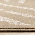 Functional Contemporary Lines Area Rug - 7' X 10' - Brown/Cream
