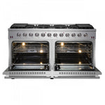 Forno Galiano 60" Stainless Steel Freestanding Double Oven Gas Range With Convection (8.64 Cu. Ft.) - FFSGS6244-60