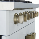 Forno Galiano 30" White French Door Dual Fuel Range With True Convection (4.32 Cu. Ft.) - FFSGS6356-30WHT