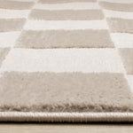 Logan Modern Checkered Area Rug - 5' X 8' - Beige/Cream