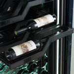 Forno Abruzzo 48" Stainless Steel 102 Bottle Dual Zone Wine Cellar with Green Holders (24 Cu. Ft.) - FWCDR6610-48S
