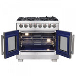 Forno Capriasca 36" Stainless Steel French Door Dual Fuel Range with True Convection (5.36 Cu. Ft.) - FFSGS6387-36