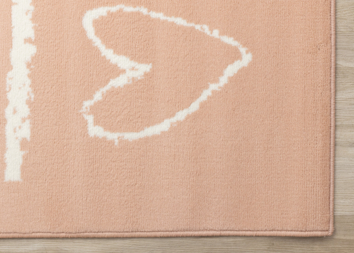 Kids Playing Board Area Rug - 5' X 8' - Pink/Cream