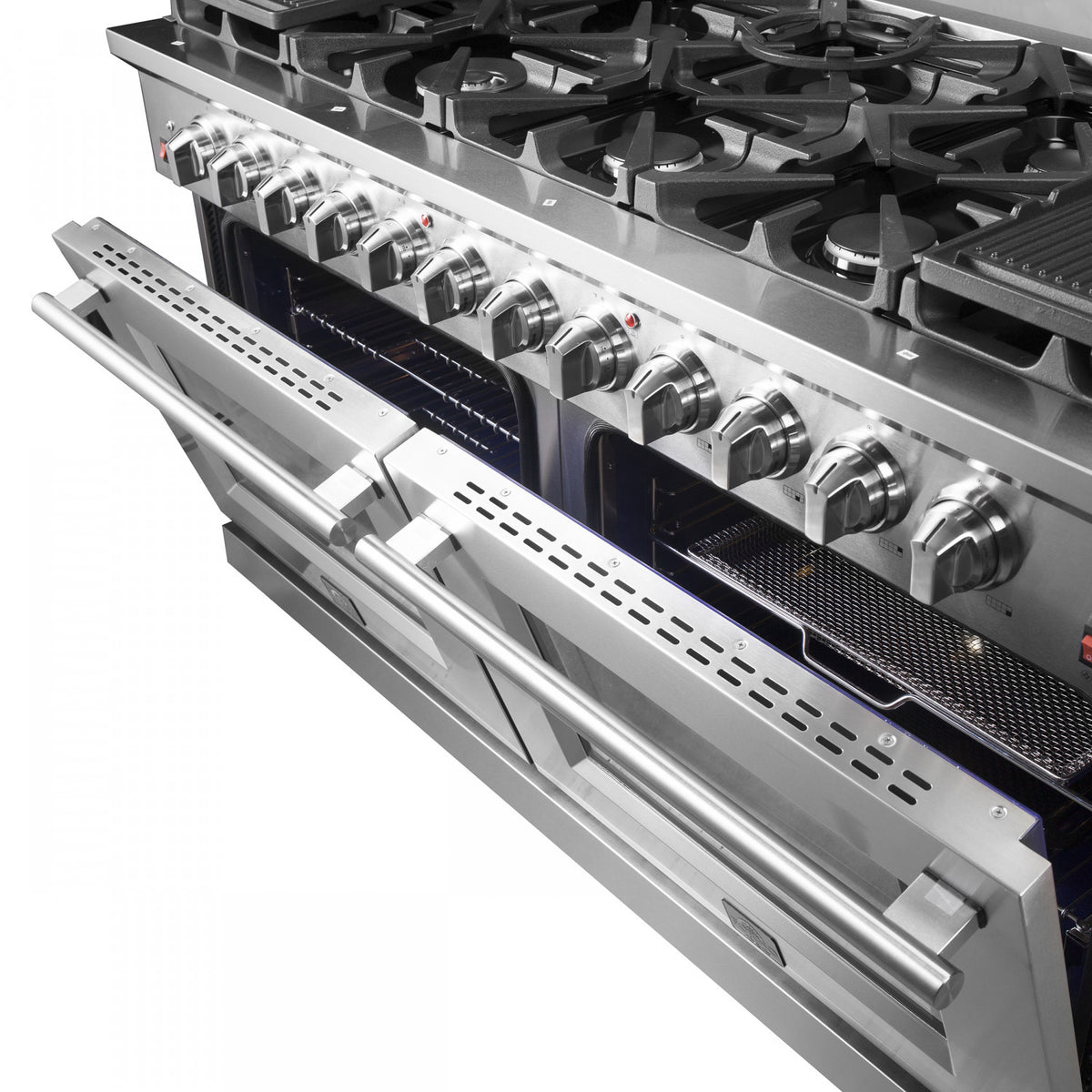 Forno Massimo 60" Stainless Steel Freestanding Double Oven Gas Range with Air Fry (8.64 Cu. Ft.) - FFSGS6239-60