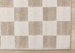 Logan Modern Checkered Area Rug - 5' X 8' - Beige/Cream