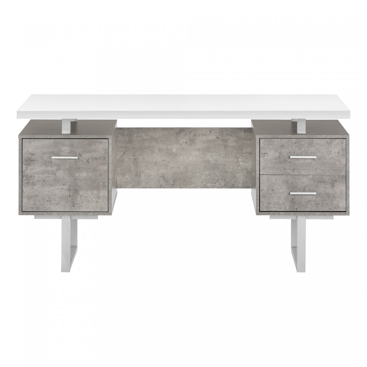 Loura Desk - White/Concrete Grey