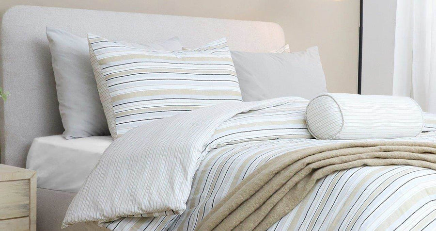Cotton House 7-Piece King Comforter Set - Strips