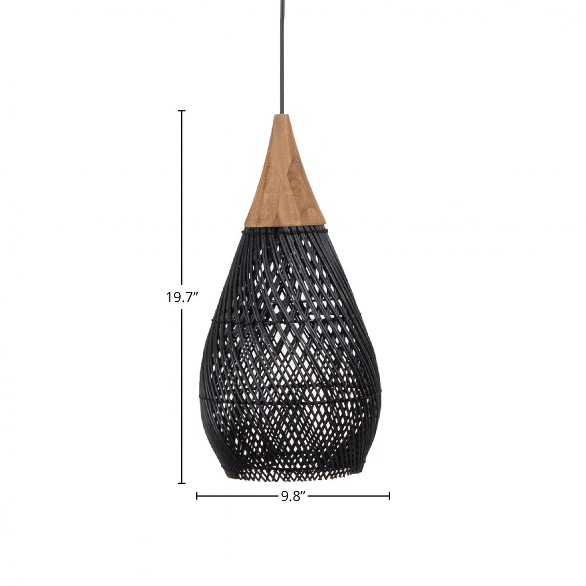 Bayan Horn Pendant Small - Black