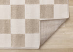 Logan Modern Checkered Area Rug - 5' X 8' - Beige/Cream