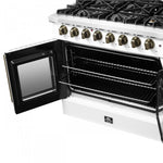 Forno Galiano 36" White French Door Dual Fuel Range with True Convection (5.36 Cu. Ft.) - FFSGS6356-36WHT