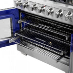 Forno Capriasca 36" Stainless Steel French Door Freestanding Gas Range with Air Fry (5.36 Cu. Ft.) - FFSGS6460-36