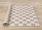 Logan Modern Checkered Area Rug - 5' X 8' - Beige/Cream