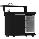 Forno All'Aperto Black Countertop Outdoor Kitchen with 86,600 BTU BBQ, 24" Plancha and 18" Pizza Oven - FODKT2568BLK