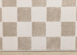 Logan Modern Checkered Area Rug - 5' X 8' - Beige/Cream
