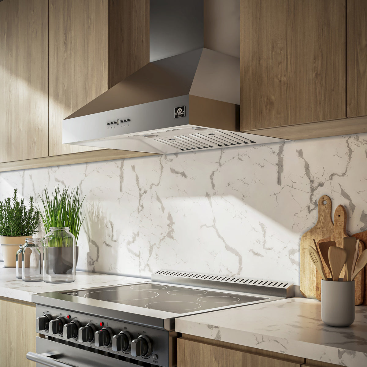 Forno Orvieto Stainless Steel 30" 600 CFM Wall Mounted Range Hood - FRHWM5094-30