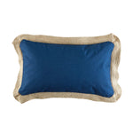 Garden Party Outdoor Decorative Accent Cushion - Natural Navy