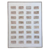 Rustic Charm Textured Geometric Raised Horizontal Squares Design Art - Brown, Beige