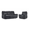 Apollo Leather Dual Power Reclining Sofa and Glider Recliner Set - Black