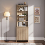 Malina Fluted Bookcase - Light Natural Oak