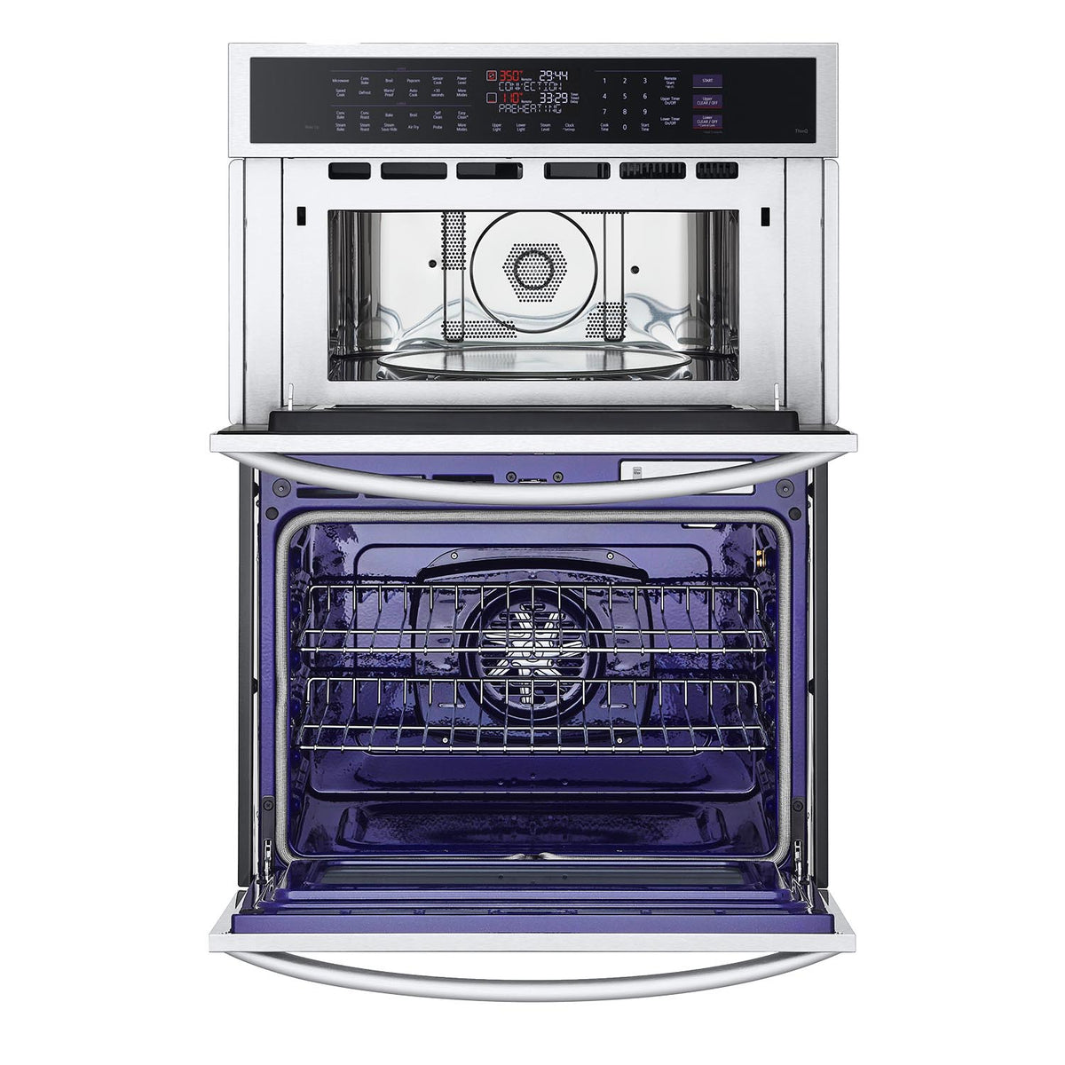 LG Smudge Resistant Stainless Steel Smart Combination Wall Oven with True Convection, InstaView®, Air Fry, Steam Sous Vide (6.4 Cu. Ft) - WCEP6427F