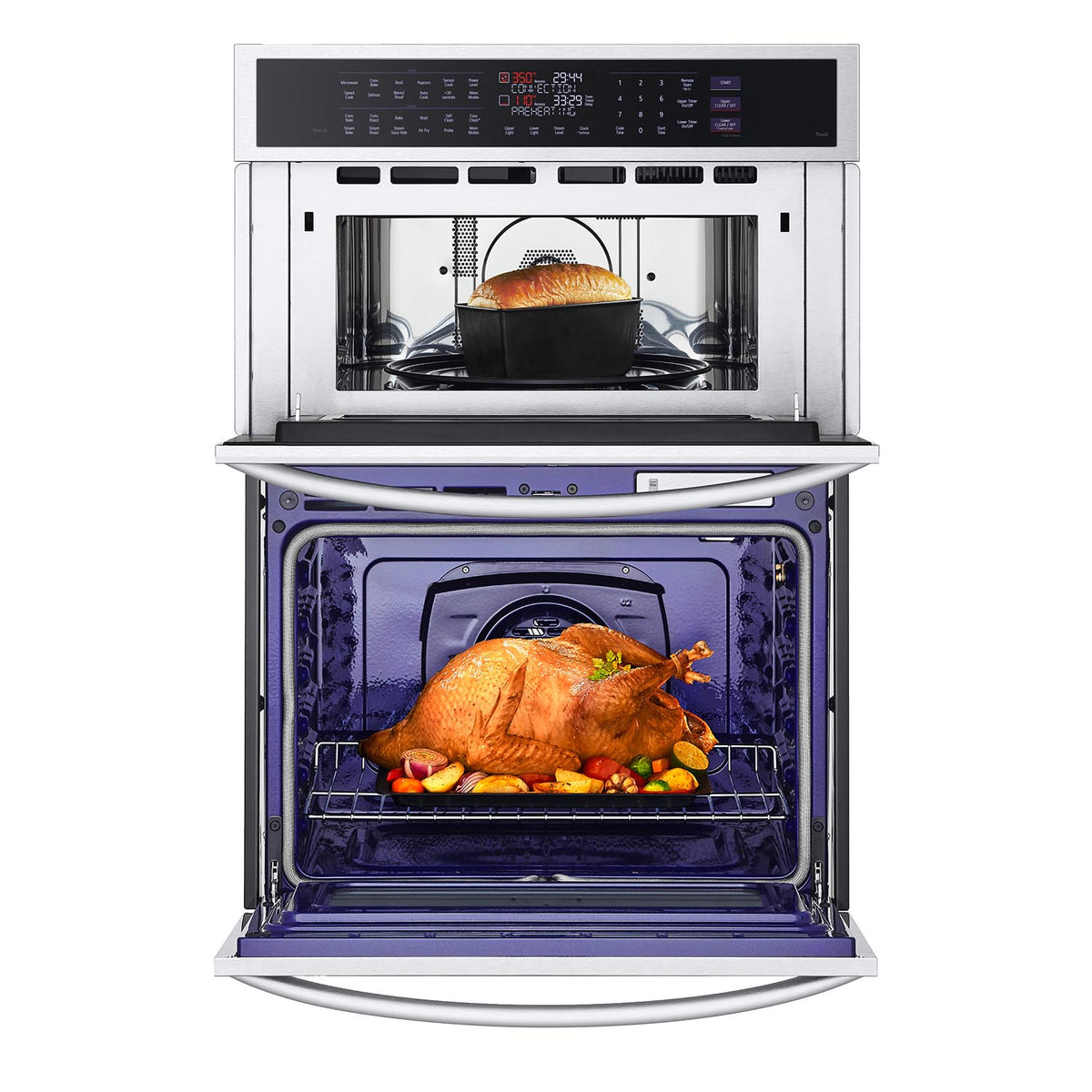 LG Smudge Resistant Stainless Steel Smart Combination Wall Oven with True Convection, InstaView®, Air Fry, Steam Sous Vide (6.4 Cu. Ft) - WCEP6427F