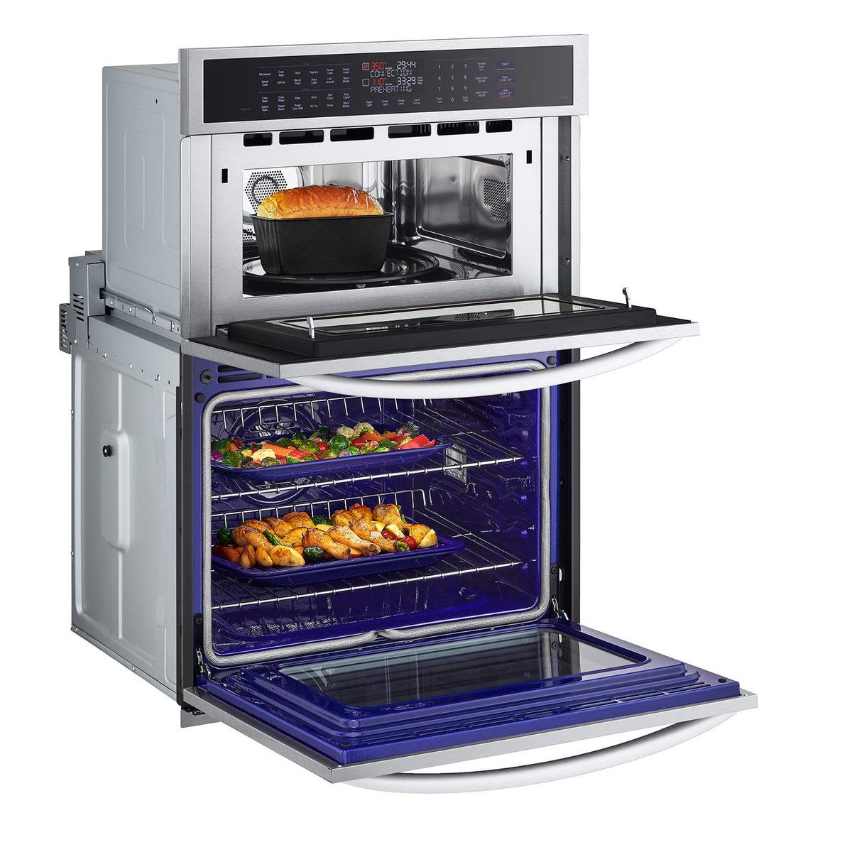LG Smudge Resistant Stainless Steel Smart Combination Wall Oven with True Convection, InstaView®, Air Fry, Steam Sous Vide (6.4 Cu. Ft) - WCEP6427F