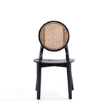 Koldby Round Dining Chair - Black/Natural Cane - Set of 2