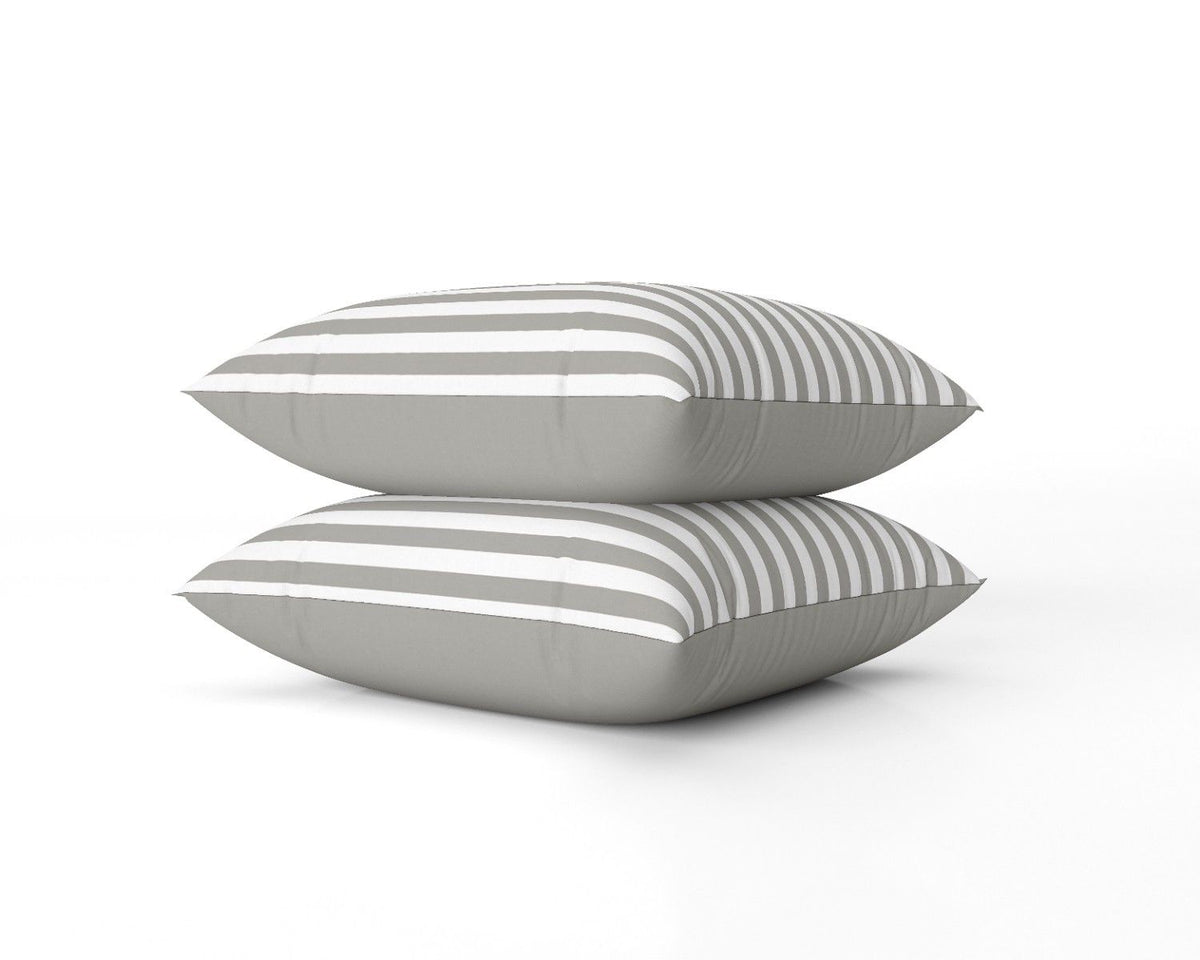 Cotton House Twin Duvet Cover Set - Pewter Stripes