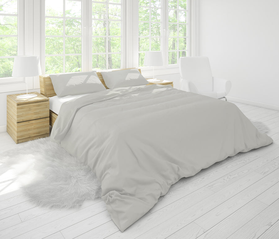 Cotton House 3-Piece Full Duvet Cover Set - Silver