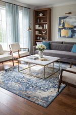 L2 Decor Emojy Area Rug 7' x 10' with Underpad - Blue