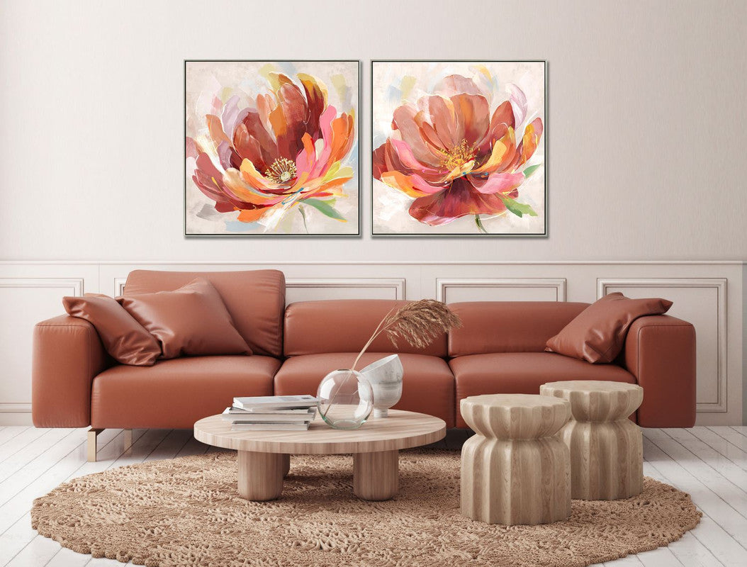 Happy Bloom I Wall Art - Red/Orange/Yellow - 33 X 33