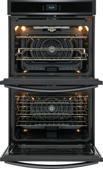 Frigidaire Gallery Smudge-Proof Black Stainless Steel 30" Double Wall Oven with Total Convection (10.6 Cu. Ft) - GCWD3067AD