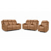 Jackson Leather Power Reclining Sofa, Loveseat and Recliner Set with Heat and Massage - Butternut