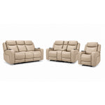 Jackson Leather Power Reclining Sofa, Loveseat and Recliner Set - Pristine with plush headrests, wide arms and stitched leather