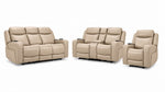 Jackson Leather Power Reclining Sofa, Loveseat and Recliner Set - Pristine with plush headrests, wide arms and stitched leather
