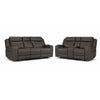 Jackson Leather Power Reclining Sofa and Loveseat Set with Heat and Massage - Anthracite