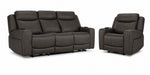 Jackson Leather Power Reclining Sofa and Recliner Set - Anthracite with plush headrests, wide arms and power controls