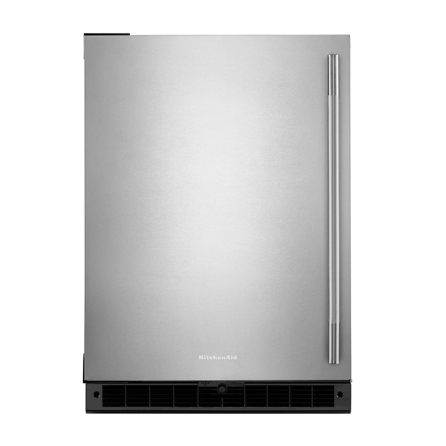 KitchenAid 24" 5.0 Cu. Ft. Black Cabinet/Stainless Doors Undercounter Refrigerator - KURL124SSB
