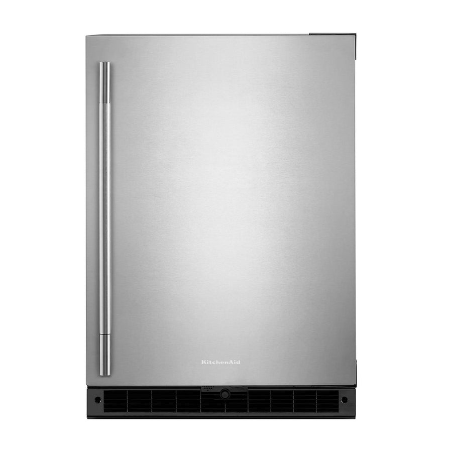 KitchenAid 24" 5.0 Cu. Ft. Black Cabinet/Stainless Doors Undercounter Refrigerator - KURR124SSB