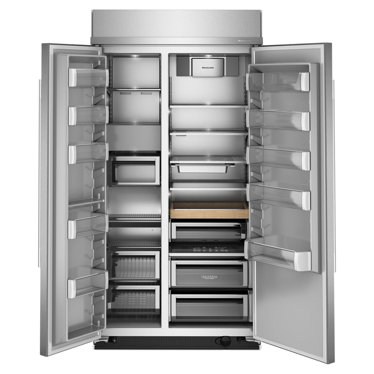 KitchenAid 42" 26.0 Cu. Ft. PrintShield Stainless Steel Built-In Side-by-Side Refrigerator - KBSN742SPS