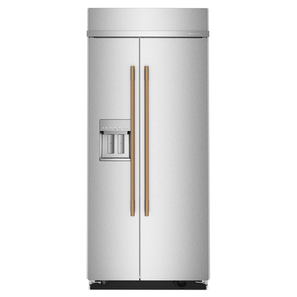 KitchenAid 36" 21.0 Cu. Ft. PrintShield Stainless Steel Built-In Side-by-Side Refrigerator - KBSD736SPS