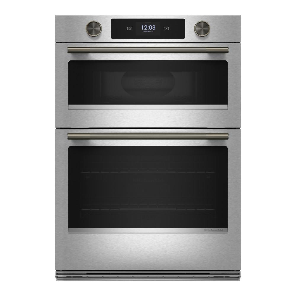 KitchenAid PrintShield™ Stainless 30" Wall Oven with Microwave with Intelligent Cooking Camera (5 cu ft) - KOEC930SPS