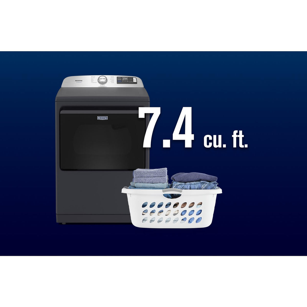 Maytag Midnight Steel Smart Steam Electric Dryer (7.4 Cu. Ft.) with Pet Pro System - YMED7205RF