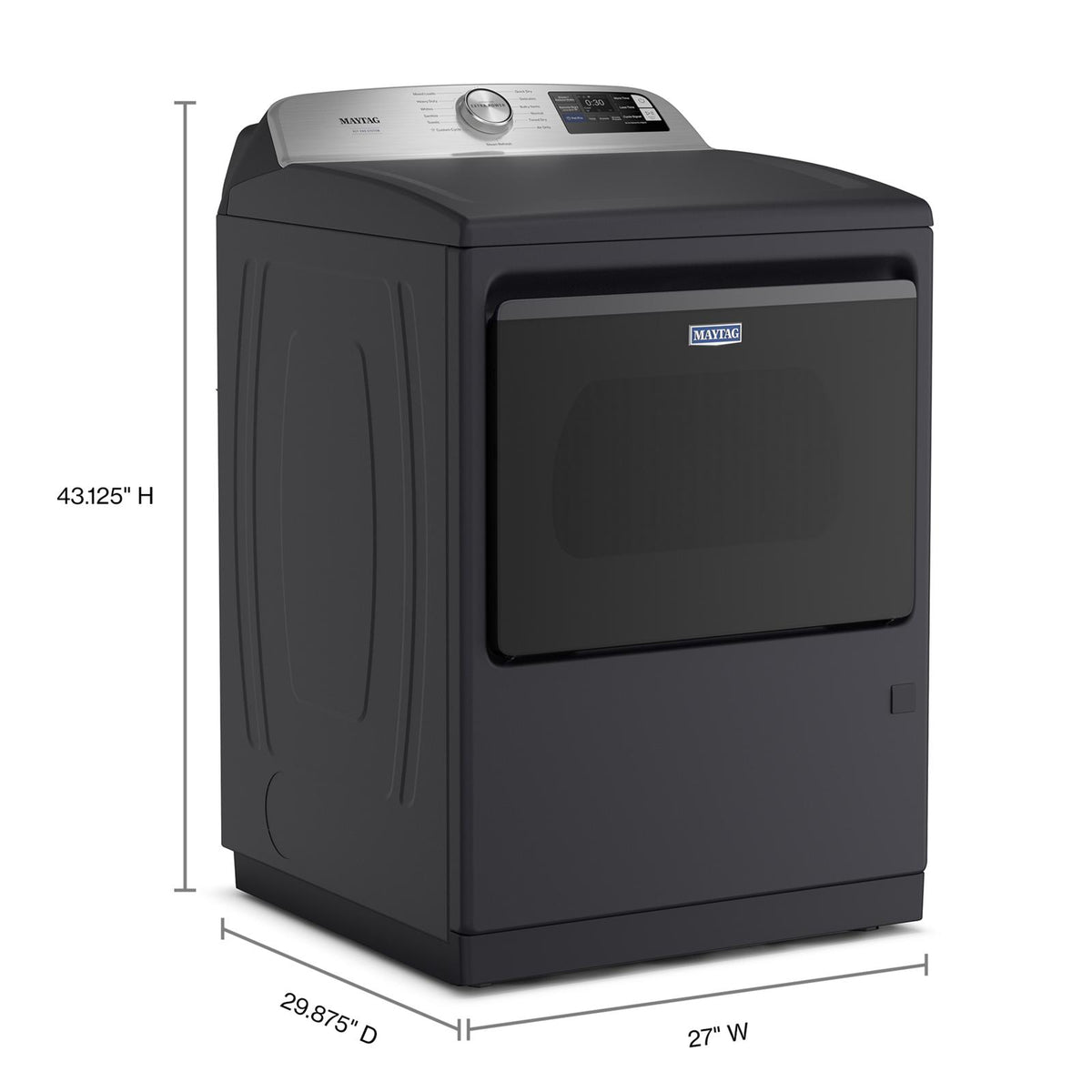 Maytag Midnight Steel Smart Steam Electric Dryer (7.4 Cu. Ft.) with Pet Pro System - YMED7205RF