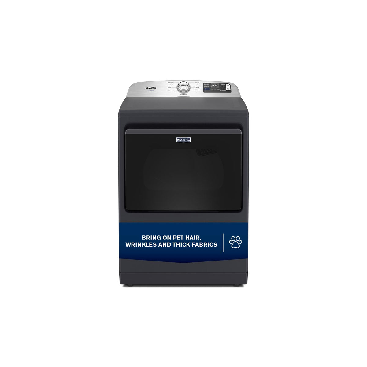 Maytag Midnight Steel Smart Steam Electric Dryer (7.4 Cu. Ft.) with Pet Pro System - YMED7205RF--