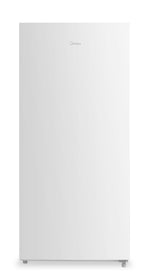 Midea MRU21F6AWW white convertible upright freezer with flat-front door and Midea logo
