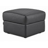 Orlando-Ray Leather Storage Ottoman - Dark Grey