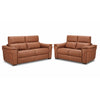 Orlando-Ray Leather Sofa and Loveseat Set - Cognac